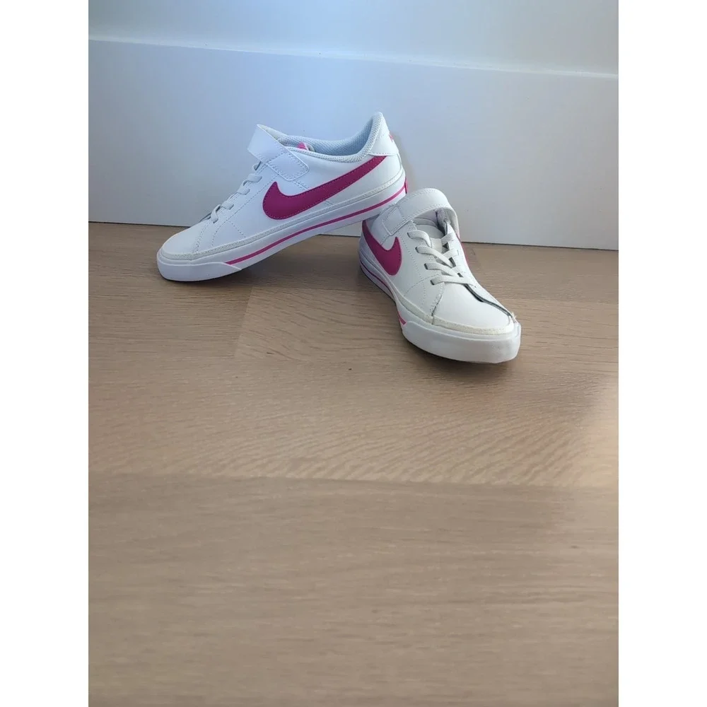 Nike Court Legacy Kids 3Y White‎ Hot Pink DA5381-124 Low Top Sneakers Shoes NWOB